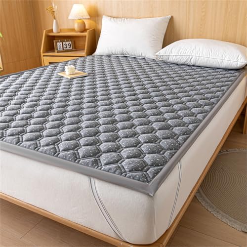Odot Matratzenschoner Gesteppt, Gestrickt Stoff Matratzenschutzbezüge Matratzenauflage Weiche Matratzen Topper Matratzentopper Matratzenbezug für Matratzen & Boxspringbett (90x200cm,Grau) von Odot