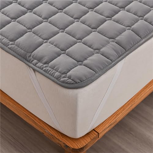 Odot Matratzenschoner Gesteppt, Solide Farbe Matratzenschutzbezüge Matratzenauflage Weiche Matratzen Topper Matratzentopper Matratzenbezug für Matratzen & Boxspringbett (150x200cm,Grau) von Odot