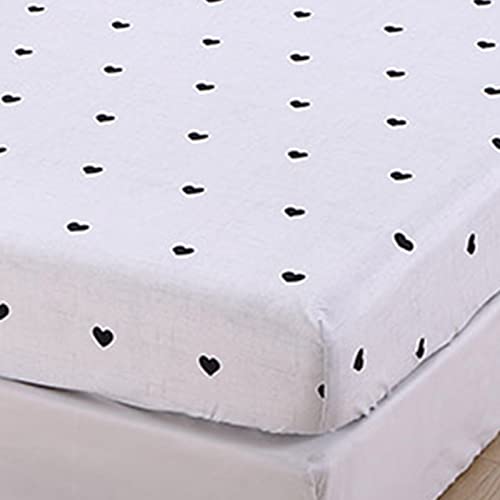 Odot Mikrofaser Spannbettlaken, Drucken Spannbetttücher bis 27cm, Superweiches Spannbetttuch Bettlaken für Einzelbett Doppelbett, für Boxspringbetten (Herz-Muster,120x200x27cm) von Odot