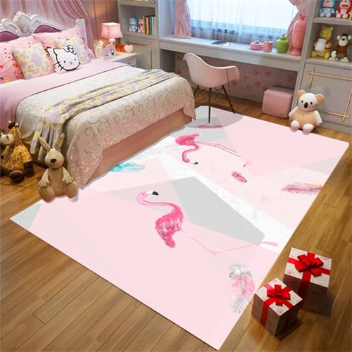 Odot Quadratische Bodenschutzmatte Bürostuhl,Bürostuhl Unterlage Diverse Größen Schreibtischstuhl Unterlage rutschfest Bodenschutzmatte Gaming Teppich für Hartböden Büro (Flamingo,50x80cm) von Odot