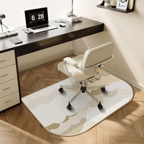Odot Quadratische Bodenschutzmatte Bürostuhl Bürostuhl Unterlage Diverse Größen Schreibtischstuhl Unterlage rutschfest Bodenschutzmatte Gaming Teppich für Hartböden, Büro (Weiß,60x90cm) von Odot