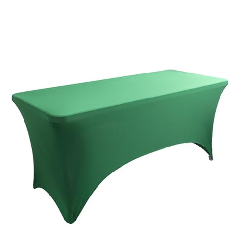 Odot Rechteckige Spandex Tischdecke Stretch Husse Tischdecke Waschbar Elastisch Tischtuch für Cocktail, Hochzeit, Bankett, Partys, Veranstaltung (Grün,6FT 183 * 75 * 75cm) von Odot