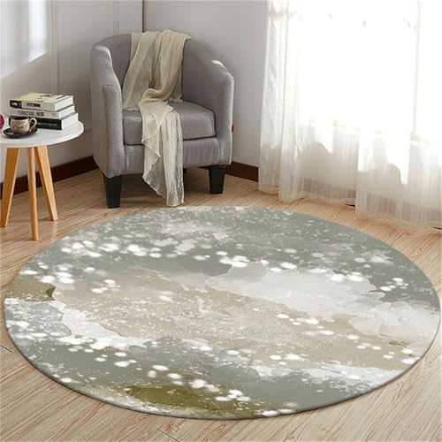 Odot Runde Bodenschutzmatte Bürostuhl, Bürostuhl Unterlage Diverse Größen Schreibtischstuhl Unterlage rutschfest Bodenschutzmatte Gaming Teppich (Schnee,60cm) von Odot