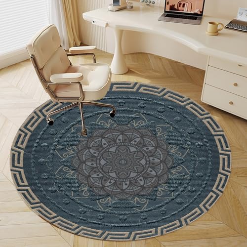 Odot Runde Bodenschutzmatte Bürostuhl, Bürostuhl Unterlage Diverse Größen Schreibtischstuhl Unterlage rutschfest Bodenschutzmatte Gaming Teppich für Hartböden Büro (Antiker Stil,100cm) von Odot