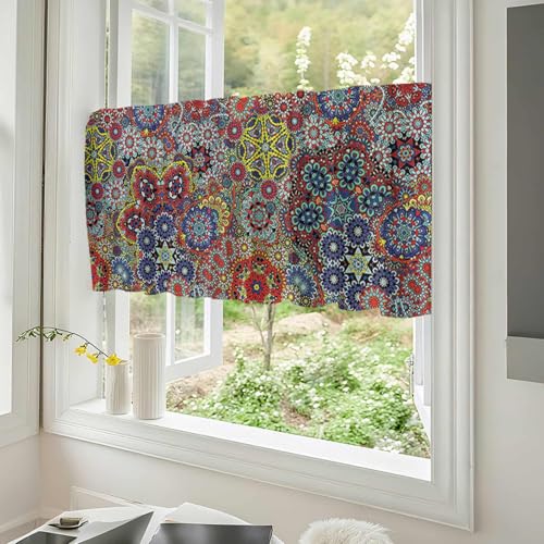 Odot Scheibengardinen Modern Kurz Küche,Kurzvorhang Bistrogardine Küche Blickdicht Landhausstil 1 Stück Mandala Stil Kurzstores Gardinen mit Stangendurchzug für Fenster (Exotisch Stil,W 120 H 60cm) Odot Scheibengardinen Modern Kurz Küche,Kurzvorhang Bistrogardine Küche Blickdicht Landhausstil 1 Stück Mandala Stil Kurzstores Gardinen mit Stangendurchzug für Fenster (Exotisch Stil,W 120 H 60cm) von Odot