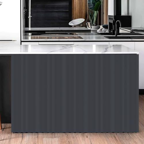 Odot Schrank Vorhang mit Klettband Küche, Einfarbig Schrankvorhänge Küche Staubdichter Schrank Vorhang Privatsphäre Schrankgardine für Kleiderschrank, Regale (Dunkelgrau,W50xH70cm) von Odot