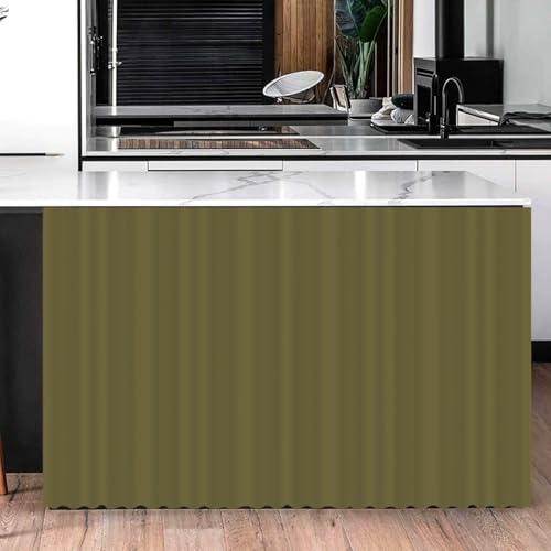 Odot Schrank Vorhang mit Klettband Küche, Einfarbig Schrankvorhänge Küche Staubdichter Schrank Vorhang Privatsphäre Schrankgardine für Kleiderschrank, Regale (olivgrün,W60xH90cm) von Odot