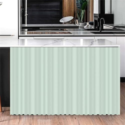 Odot Schrank Vorhang mit Klettband Küche, Solide Farbe Schrankvorhänge Küche Staubdichter Schrank Vorhang Selbstklebend Privatsphäre Schrankgardine für Kleiderschrank (Blassgrün,140x100cm) von Odot