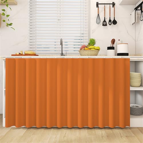Odot Schrankvorhang,Küche Schrank Vorhang,Schrankvorhänge Küche Staubdichter Volltonfarbe Schrank Vorhang Privatsphäre Schrankgardine für Kleiderschrank,Bücherregal (Orange1,100x50cm) von Odot
