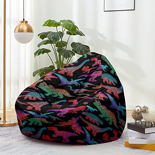 Odot Sitzsack, 3D Dinosaurier-Druck Sitzsack Bezug, Sitzsack Bezug Ohne Füllung, Komfortabler Abnehmbarer Bean Bag, Outdoor Sitzsack für Indoor Outdoor Living Room Decor (Bunter Dinosaurier,100x120cm) Odot Sitzsack, 3D Dinosaurier-Druck Sitzsack Bezug, Sitzsack Bezug Ohne Füllung, Komfortabler Abnehmbarer Bean Bag, Outdoor Sitzsack für Indoor Outdoor Living Room Decor (Bunter Dinosaurier,100x120cm) von Odot