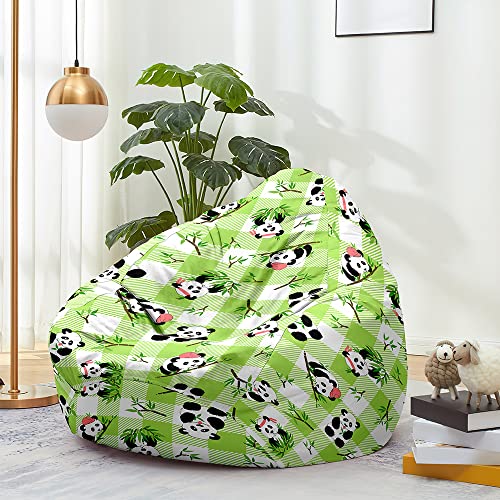 Odot Sitzsack, 3D-Panda-Muster Sitzsack Bezug, Sitzsack Bezug Ohne Füllung, Komfortabler Abnehmbarer Bean Bag, Outdoor Sitzsack für Indoor Outdoor Living Room Decor (80x90cm,Panda C) von Odot
