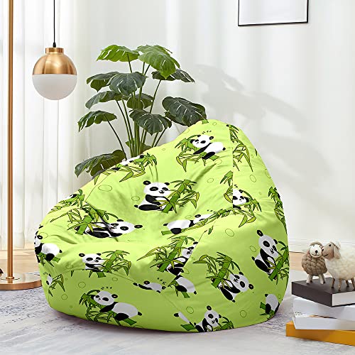 Odot Sitzsack, 3D-Panda-Muster Sitzsack Bezug, Sitzsack Bezug Ohne Füllung, Komfortabler Abnehmbarer Bean Bag, Outdoor Sitzsack für Indoor Outdoor Living Room Decor (80x90cm,Panda D) von Odot
