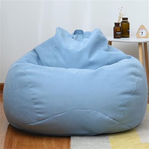 Odot Sitzsack, Sitzsack Bezug, Sitzsack Bezug Ohne Füllung, Abnehmbarer Komfortabler Bean Bag, Outdoor Sitzsack für Living Room Indoor & Outdoor Decor (L(90x110cm),Himmelblau) von Odot