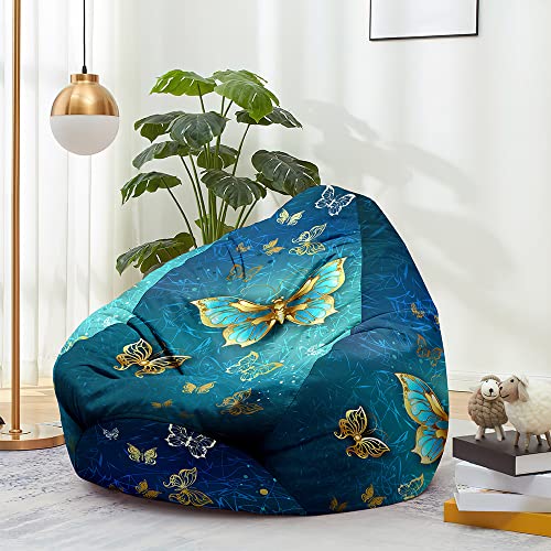 Odot Sitzsack ohne Füllung für Kinder, Karikatur Gemütlicher Sitzsack Sofa Kuscheltier Aufbewahrung Sitzsack Bezug Mädchen Klein Beanbag Chair Sitzsäcke Sitzsackbezug (90x110cm,207) von Odot