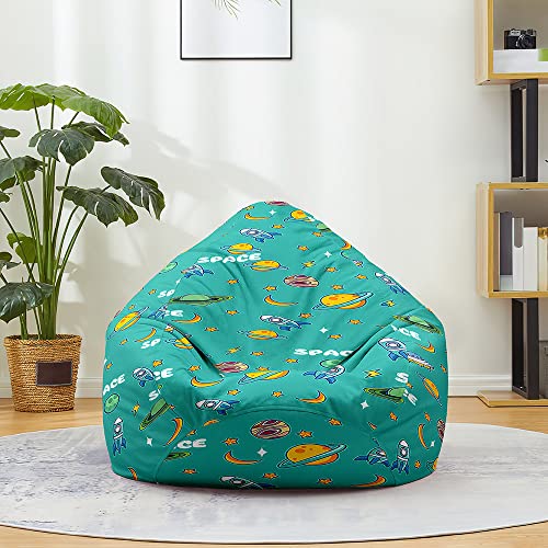 Odot Sitzsack ohne Füllung für Kinder,Karikatur Gemütlicher Sitzsack Sofa Kuscheltier Aufbewahrung Sitzsack Bezug Mädchen Klein Beanbag Chair Sitzsäcke Sitzsackbezug (90x110cm,Raum) von Odot