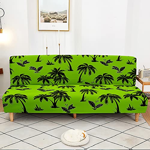 Odot Sofa Überzug, 3D Palmen Sofabezug Stretch Couch Überzug Keine Armlehnen Sofaüberwurf, für Sofaschutz, Wohnzimmer, Heimdekoration Sofa Cover (Grün,L(190-230cm)) von Odot
