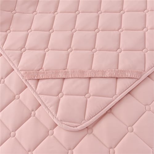 Odot Solide Farbe Matratzenschoner, Matratzenschutzbezüge Gesteppt Matratzenauflage Weiche Matratzen Topper Matratzentopper Matratzenbezug für Matratzen & Boxspringbett (120x190cm,Rosa D) von Odot