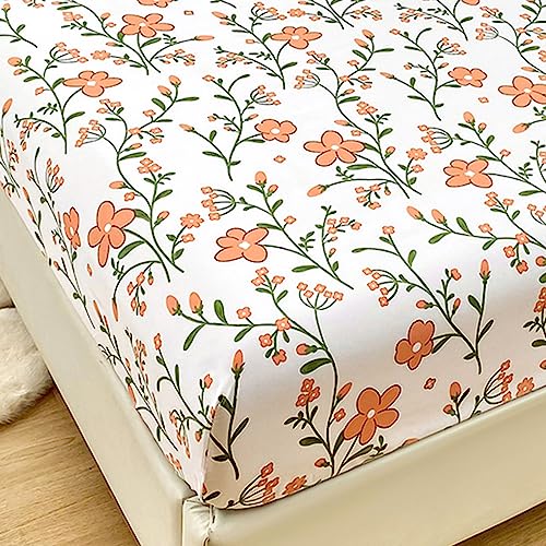 Odot Spannbettlaken für Boxspringbetten, Pflanze Muster Spannbetttücher Mikrofaser bis 25cm, Superweiches Spannbetttuch Bettlaken für Kinder Einzelbett Doppelbett (150x200x25cm,Floral) von Odot