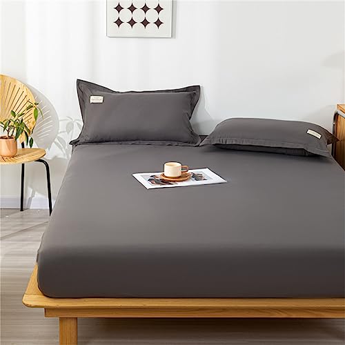 Odot Spannbettlaken für Boxspringbetten, Solide Farbe Spannbetttücher Mikrofaser bis 25cm, Superweiches Spannbetttuch Bettlaken für Kinder Einzelbett Doppelbett (180x200x25cm,Dunkelgrau) von Odot