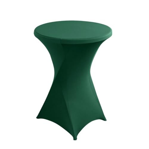 Odot Stehtisch Hussen Rund Bars Tischhusse mit Fußtaschen, Stretch Spandex Cocktail Hussen für Stehtische, Bistrotisch, Hochzeiten Und Bankette (60 * 110cm-1pc,Dunkelgrün) von Odot
