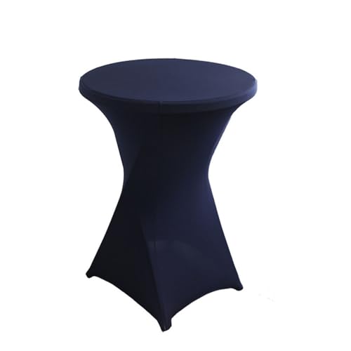 Odot Stehtisch Hussen Rund Bars Tischhusse mit Fußtaschen, Stretch Spandex Cocktail Hussen für Stehtische, Bistrotisch, Hochzeiten Und Bankette (Dunkelblau,70 * 110cm-1pc) von Odot