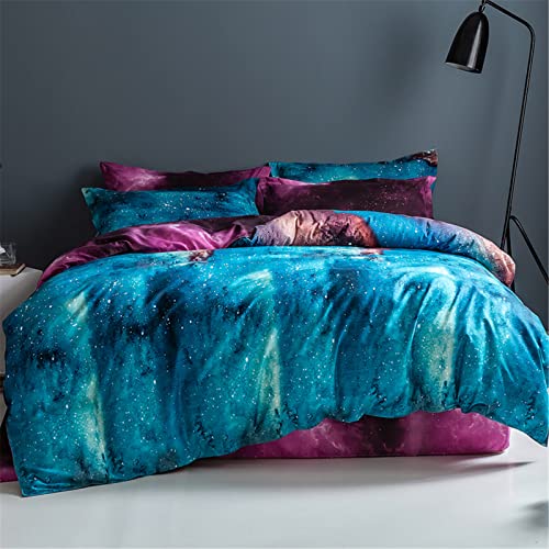 Odot Sternenhimmel Bettbezug, Erwachsene Teenager Kinder Bettwäsche Set mit Bettbezug & Kissenbezüge, Mikrofaser Bettbezug Set für Einzelbett Doppelbett (Galaxis,150x200cm-2 Teilig) von Odot