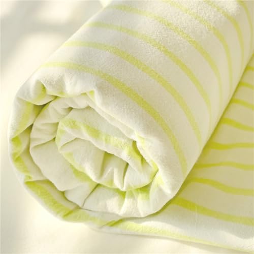 Odot Streifen Einfach Stil Spannbettlaken Elastisch, Spannbetttücher bis 25cm Tiefe Taschen Spannbetttuch Spannleintuch für Boxspringbetten, Bettlaken für Einzelbett Doppelbett (180x200cm,Grün) von Odot