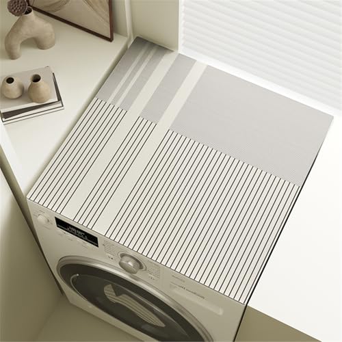 Odot Waschmaschinenauflage rutschfest Beige Nordic Motiv Waschmaschine Abdeckung Universal Saugfähig Schnelltrocknend Waschmaschinen Auflage Waschmaschinenabdeckung (60x60cm,Grau) von Odot