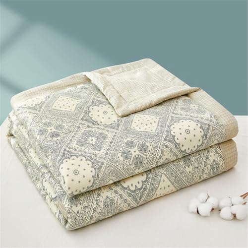 Odot Tagesdecke 150x200 180x200 200x230 Elegante Blumen Tagesdecke Bettüberwurf Einzelbett Doppelbett Weich Komfort Steppdecke Gesteppte Bettwäsche Sofaüberwurf Wohndecke (Paisley,180x200cm) von Odot