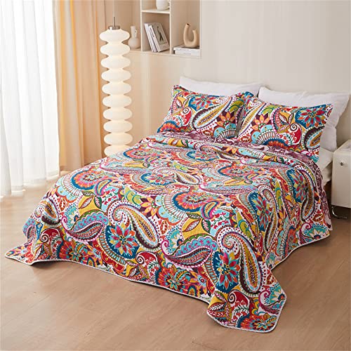 Odot Tagesdecke Bettüberwurf, Tagesdecke mit 2 Kissenbezug Ultraschall Genäht Bedspreads Sommer Gesteppt Quilt Steppdecke Wendedesign für Doppelbett Einselbetten (200x220cm,Jacquard) von Odot