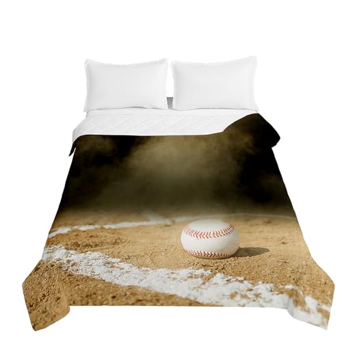 Odot Tagesdecke Bettüberwurf Steppdecke Doppelbett 3D-Muster Überwurfdecke Sommerdecke Gesteppte Decke Steppdecke Wohndecke für Schlafzimmer (180x220cm,Baseball 8) von Odot