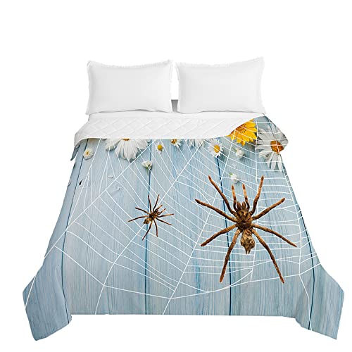 Odot Tagesdecke Bettüberwurf Steppdecke für Doppelbett Einzelbett Kinder, 3D Spinnen Bettdecke Stepp Decke Tagesdecken mit Präge Wohndecke Gesteppt Klimaanlage (200x230cm,Sonnenschein verlässt) von Odot