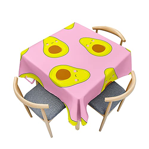 Odot Tischdecke Quadratisch Wasserdicht Polyester, Pflegeleicht Fleckschutz Abwaschbar 3D -Farbfruchtdruck Rechteckig Tischdecke für Home Küche Dekoration (60x60cm,Avocado) von Odot