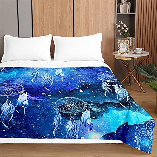 Odot Traumfänger Tagesdecke Bettüberwurf Steppdecke für Doppelbett Einzelbett Kinder, 3D Bettdecke Stepp Decke Tagesdecken mit Präge Wohndecke Gesteppt Klimaanlage (220x240cm,Galaxie Sternenhimmel) von Odot