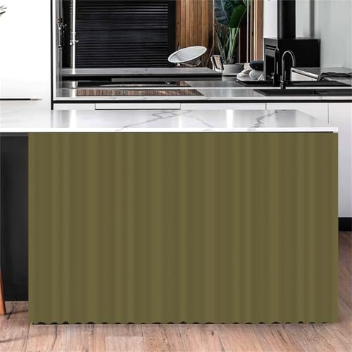 Odot Volltonfarbe Schrank Vorhang Küche, Schrankvorhänge Küche, Staubdichter Schrank Vorhang Selbstklebend Privatsphäre Schrankgardine für Badezimmer Regale Wandpaneel (Dunkelgrün,100x140cm) von Odot
