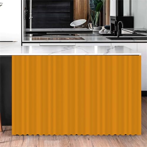 Odot Volltonfarbe Schrank Vorhang Küche, Schrankvorhänge Küche, Staubdichter Schrank Vorhang Selbstklebend Privatsphäre Schrankgardine für Badezimmer Regale Wandpaneel (Gelb 1,100x70cm) von Odot