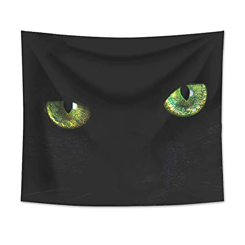 Odot Wandteppich Wandtuch 3D Wandbehang, Schwarz Tieraugen Kreatives Element Drucken Tapisserie Polyester Tischdecke Wandteppiche für Zuhause Wanddekorationen (150x130cm,Grün) von Odot