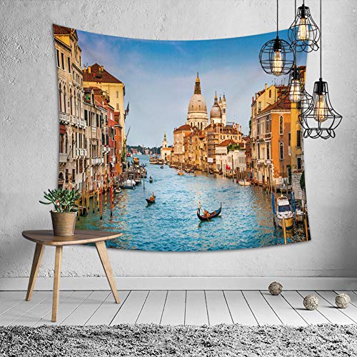 Odot Wandteppich Wandtuch Wandbehang, Kreativ Drucken Tapisserie Tischdecke Meditation Yogamatte Strandtuch von Zuhause Wanddekorationen (150x200cm,Venedig-A) von Odot