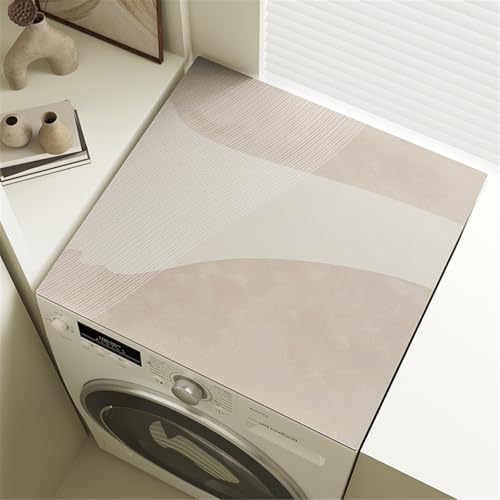 Odot Waschmaschinenauflage rutschfest Beige Nordic Motiv Waschmaschine Abdeckung Universal Saugfähig Schnelltrocknend Waschmaschinen Auflage Waschmaschinenabdeckung (60x60cm,Grau rosa) von Odot