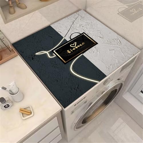 Odot Waschmaschinenauflage rutschfest, Waschmaschine Abdeckung Universal Saugfähig Schnelltrocknend Waschmaschinen Auflage Waschmaschinenabdeckung -Sandmalerei (Dunkelgrau,40x50cm) von Odot