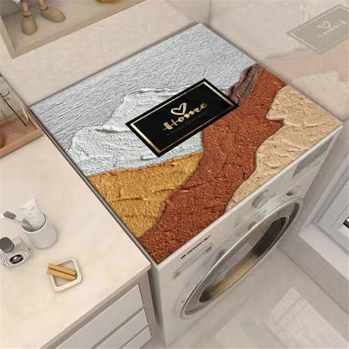 Odot Waschmaschinenauflage rutschfest, Waschmaschine Abdeckung Universal Saugfähig Schnelltrocknend Waschmaschinen Auflage Waschmaschinenabdeckung -Sandmalerei (Grau,50x60cm) von Odot