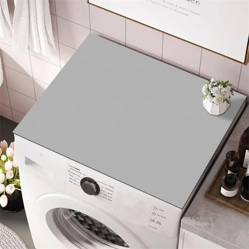 Odot Waschmaschinenauflage rutschfest Einfarbig Waschmaschine Abdeckung Universal Saugfähig Schnelltrocknend Waschmaschinen Auflage Waschmaschinenabdeckung (40x50cm,Hellgrau) von Odot