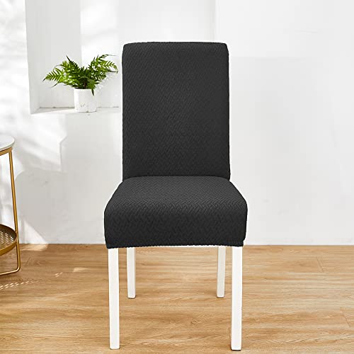Odot Wasserdicht Stuhlhussen Esstisch Mit 6 Stühlen Set, Stretch Stuhlhussen Hussen Abnehmbarer Waschbarer Stuhlbezug Sesselbezug für Hotel,Bankett,Restaurant,Haus (2er Set,Schwarz) von Odot