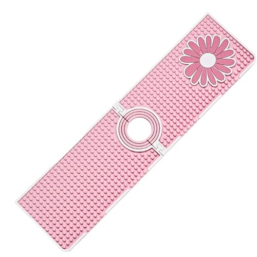 Odot Wasserhahn Spritzschutz Küche Abtropftablett Matte Wasserhahnmatte für Küchenspüle Wasserhahn Matte Schnell Trocknende Wasserhahn Spritzschutz für Küche Bad Spülbecken, Blau (Rosa,38x10cm) von Odot