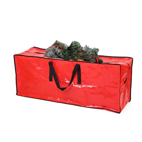 Odot Weihnachtsbaumtasche, Weihnachtsbaum Tasche, Wasserdichte Weihnachtsbaum Taschen Aufbewahrung, Transporthülle Weihnachtsbäume für 2.7m Bäume (122x38x50cm,Rot) von Odot