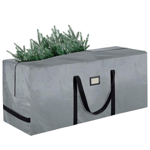 Odot Weihnachtsbaumtasche, Weihnachtsbaum Tasche mit Tragegriffen, Monochrom wasserdichte Weihnachtsbaum Taschen Aufbewahrung, Transporthülle Weihnachtsbäume für Bäume zu 9 Zoll (L,Anthrazitgrau) von Odot