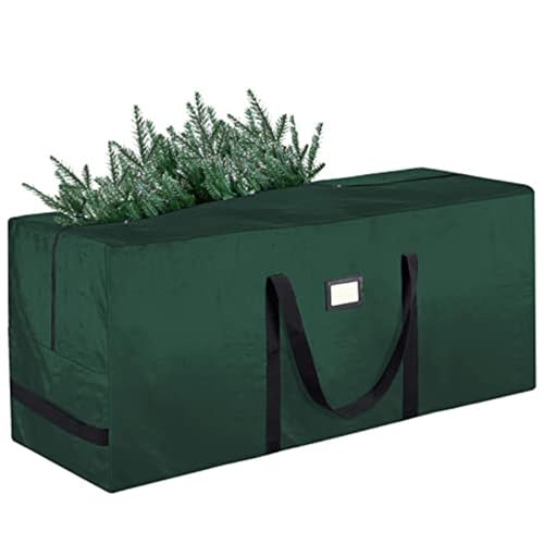 Odot Weihnachtsbaumtasche, Weihnachtsbaum Tasche mit Tragegriffen, Monochrom wasserdichte Weihnachtsbaum Taschen Aufbewahrung, Transporthülle Weihnachtsbäume für Bäume zu 9 Zoll (L,Grün) von Odot