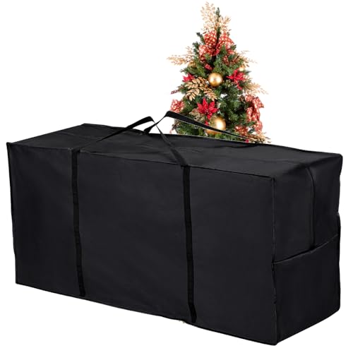 Odot Weihnachtsbaumtasche, Weihnachtsbaum Tasche mit Tragegriffen, wasserdichte Weihnachtsbaum Taschen Aufbewahrung Kleidung Decke, Transporthülle Weihnachtsbäume für Bäume (Schwarz) von Odot