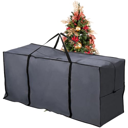Odot Weihnachtsbaumtasche, Weihnachtsbaum Tasche mit Tragegriffen, wasserdichte Weihnachtsbaum Taschen Aufbewahrung Kleidung Decke, Transporthülle Weihnachtsbäume für Bäume (Grau) von Odot