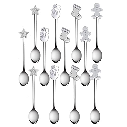 12pcs Weihnachtskaffeelöffel Edelstahllöffel Dessert Tee für Eis Cream Heißes Getränk 12pcs Weihnachtskaffeelöffel Edelstahllöffel Dessert Tee für Eis Cream Heißes Getränk von Odoukey